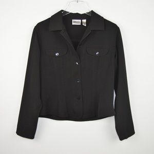 Chico's Design 1 Black Button Front Jacket